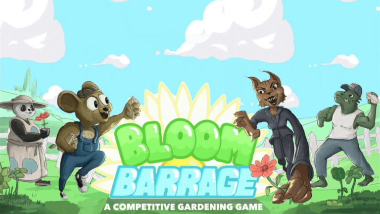 Title screen of the mobile game Bloom Barrage